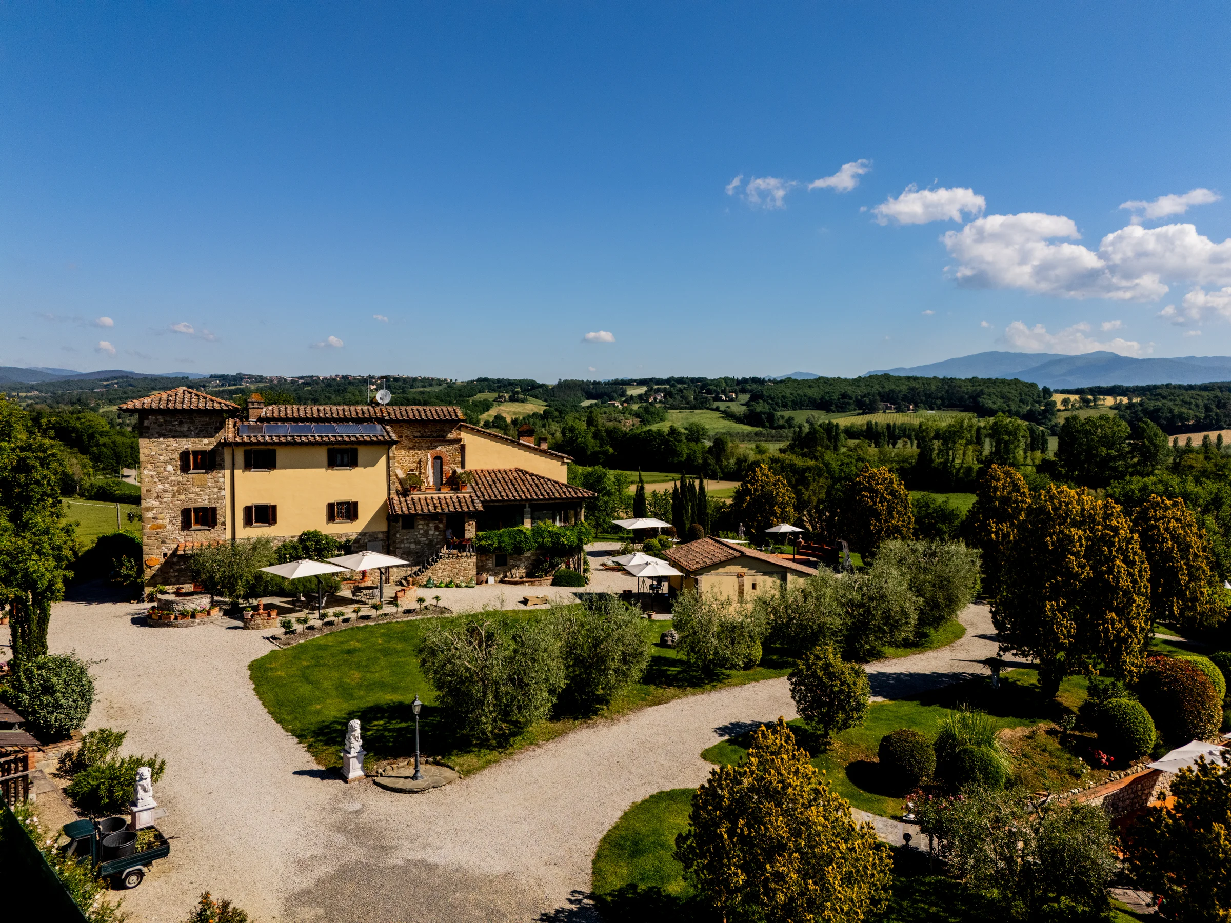 Aerial view of Villa Cardeto